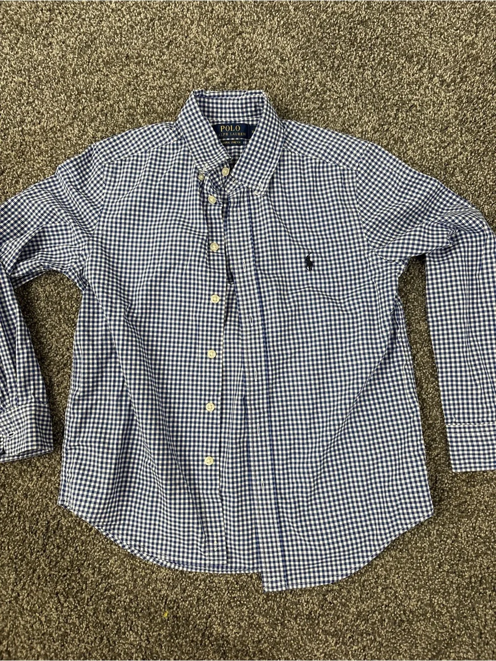 Polo by Ralph Lauren Boys Blue Gingham Button-Down Shirt